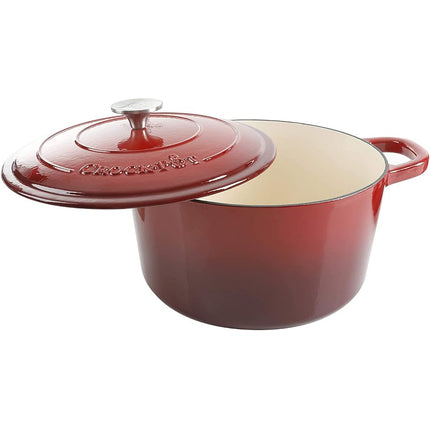 Gibson Home 69141.02 Artisan Scarlet Cast Iron Dutch Oven, 5 Quart, Red