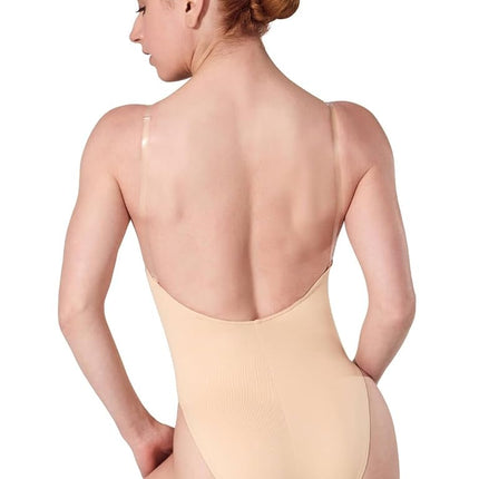 Capezio Camisole Leotard w/Clear Transition Straps, Nude, Medium