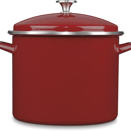CUISINART Chef's Classic Enamel on Steel Stockpot with Cover-Red-12-Quart - EOS126-28R