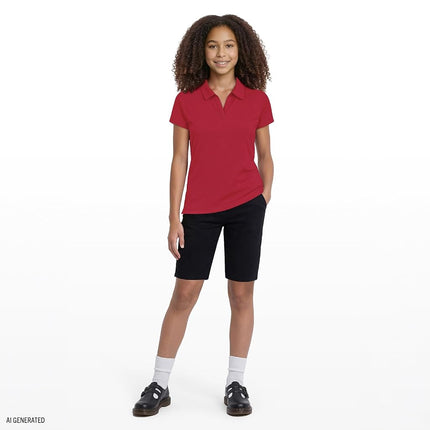 Polo de manga corta de rendimiento uniforme para jóvenes de IZOD, Rojo, Talla XL