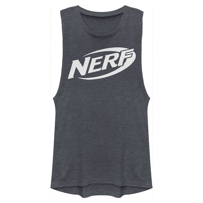 Hasbro Women's Nerf Logo T-Shirt, Denim Blue Heath