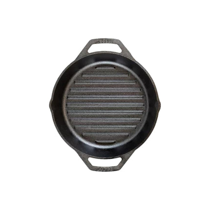 Lodge 10.25" Cast Iron Dual Handle Grill Pan, Blac