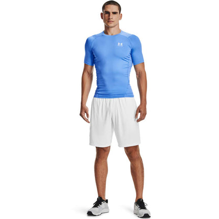Camiseta de manga corta de compresión Armour HeatGear para hombre de Under Armour, azul Carolina (475)/blanco, extrapequeña