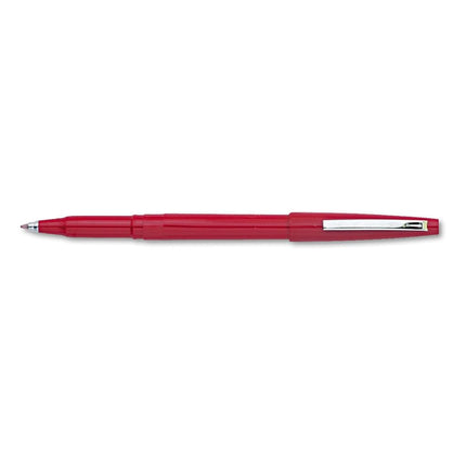 Pentel Rolling Writer Pen, 0.8 Millimeter Cushion Ball Tip, Red Ink, Box of 12 (R100-B) by Pentel
