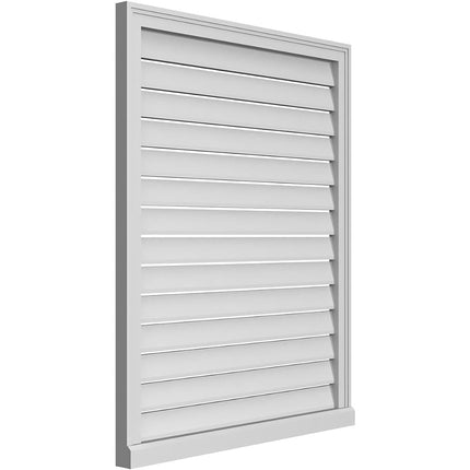 34"W x 42"H Rectangle Surface Mount PVC Gable Vent: Functional, w/ 2"W x 2"P Brickmould Sill Frame