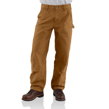 Carhartt Men's Washed Duck Double Front Dungaree, Brown, 32W x 32L