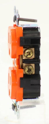 Leviton 5262-IG 15-Amp, 125 Volt, Industrial Series Heavy Duty Specification Grade, Duplex Receptacle, Straight Blade, Isolated Ground, Orange, SMALL