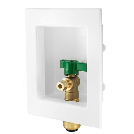 Boîtier de sortie de machine à glaçons pré-assemblé EFIELD à raccords instantanés, connexion à raccords instantanés de 1/2 pouce avec vanne à boisseau sphérique quart de tour installée, blanc (IM005)