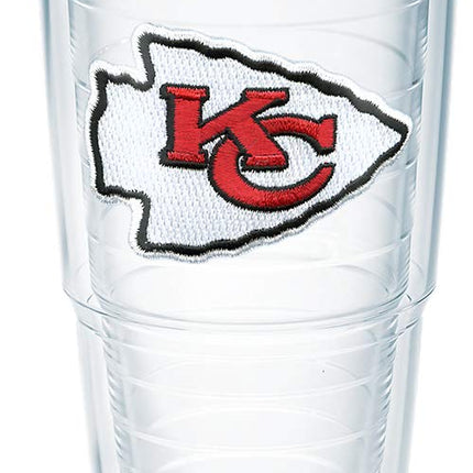 Tervis NFL Kansas City Chiefs Emblem Individual Tumbler with Red Lid, 24 oz, Clear
