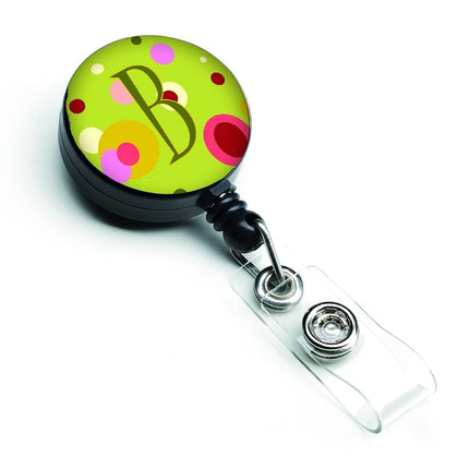 Caroline's Treasures Letter B Monogram, Lime Green Retractable Badge Reel, Multicolor (CJ1010-BBR)