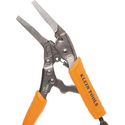 Klein Tools 38611 Long Nose Locking Pliers with Quick Release Handles, Ideal for Tight Spaces, High Torque and Gripping Power, 6-Inch