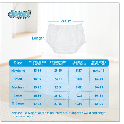 American Baby Company 42004 Dappi Waterproof 100-Percent Nylon Diaper Pants, 2 Pack, X-Large (White)