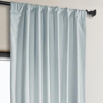 HPD Half Price Drapes Heritage Plush Velvet Curtains 108 Inches Long Room Darkening Curtains for Bedroom & Living Room 50W x 108L, (1 Panel), Aquarius Blue