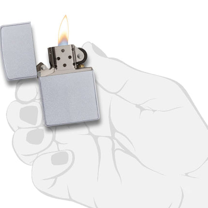 Zippo 96792 Adult-Unisex 205 Classic Satin Chrome Lighter, Silver, 5 1/2 x 3 1/2 cm