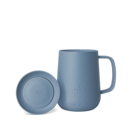 Simple Modern Travel Coffee Mug with Lid and Handle | Reusable Insulated Stainless Steel Coffee Tumbler Tea Cup | Gifts for Women Men Him Her | Voyager Collection | 12oz | Blue Dune