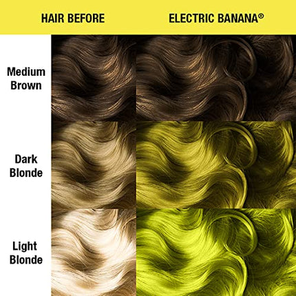 Manic Panic Semi Permanent Neon Yellow Hair Dye, Electric Banana, 4oz, 2pk