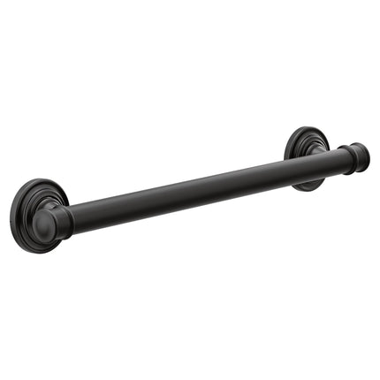 Moen YG6418BL 18-Inch Bathroom Grab Bar, Matte Bla