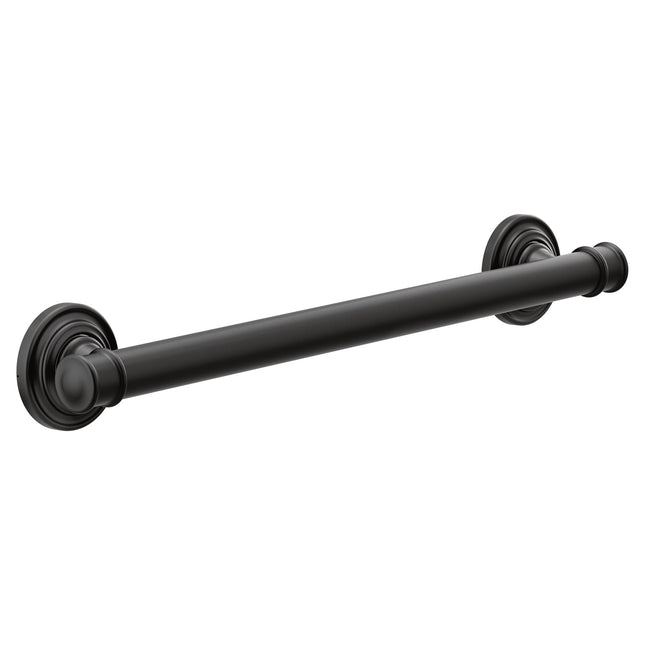 Moen YG6418BL 18-Inch Bathroom Grab Bar, Matte Bla