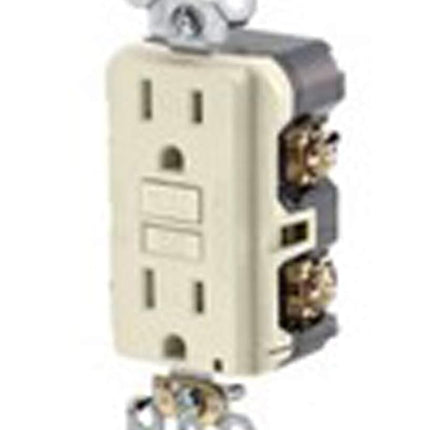Leviton GFWT1-T Self-Test SmartlockPro Slim GFCI Weather-Resistant and Tamper-Resistant Receptacle with LED Indicator, 15 Amp, Light Almond