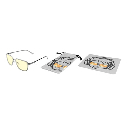 PC Accessory: GUNNAR x Clix Computer and gaming glasses, Clix Gaming Goggles Gunmetal Stone Amber for PC