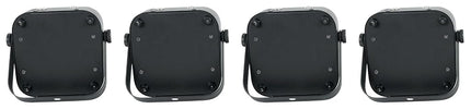 Rockville 4 Pack MINI RF1 V2 Black RGBWA+UV Battery-Powered Wash Lights with RF Remotes, Wireless DMX, Travel Bag, Perfect for DJs & Events