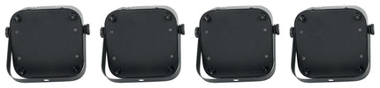 Rockville paquete de 4 MINI RF1 V2 luces de lavado RGBWA+UV negras con batería y controles remotos RF, DMX inalámbrico, bolsa de viaje, perfectas para DJs y eventos