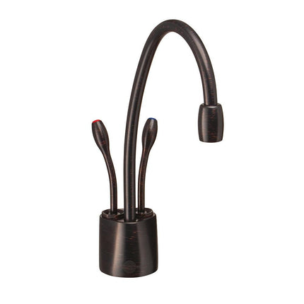 Grifo dispensador de agua fría y caliente contemporáneo InSinkErator F-HC1100CRB Indulge, bronce frotado con aceite clásico