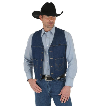 Wrangler Men's Unlined Vest?? ?? ????????????????chaleco Mezclilla Sin Forro???? ?'??? ??? ???????? denim outerwear vests, Denim, S UK