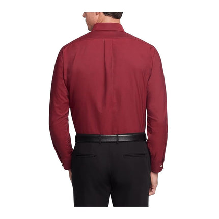 Van Heusen Men's Dress Shirt Regular Fit Oxford Solid Buttondown Collar, Cayenne, XXXXXL