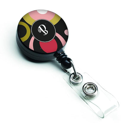Caroline's Treasures Letter B Monogram, Retro in Black Retractable Badge Reel, Multicolor (AM1001-BBR)