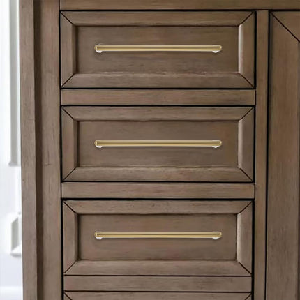 khtumeware 10 Pack Brushed Brass Cabinet Pulls 3-3/4 Inch(96mm) Hole Centers Satin Gold Cabinet Pulls Kitchen Cabinet Hardware for Cupboard Drawer Handles Dresser Pulls