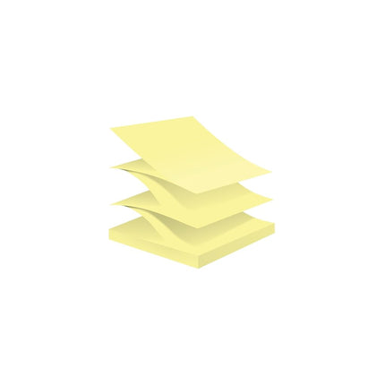 Post-it 100% Recycled Paper Super Sticky Notes, 2X The Sticking Power, 3x3 in, 6 Pads/Pack, 70 Sheets/Pad, Canary Yellow(R330R-6SSCY)