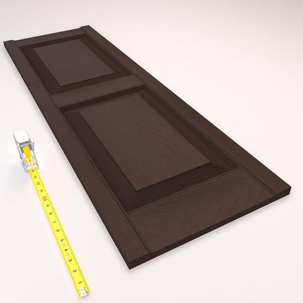 Ekena Millwork Lifetime Vinyl LP2S12X04300FB Standard Two Equal Panel Vinyls, Raised Panel Vinyl Shutters, w/Installation Shutter-Lok's & Matching Screws (Per Pair), 12"W x 43"H, Federal Brown