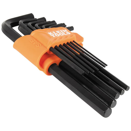 KLEIN TOOLS LS12 12-Piece Long-Arm Hex Key Set, SAE, Heat-Treated, L-Style Keys Sizes 1/16-Inch to 3/8-Inch, Twist-to-Lock Case