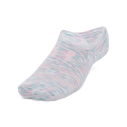 Under Armour Unisex-Adult Essential Ultra Low Tab Socks 6 Pack, (103) White/White/Prime Pink, X-Large