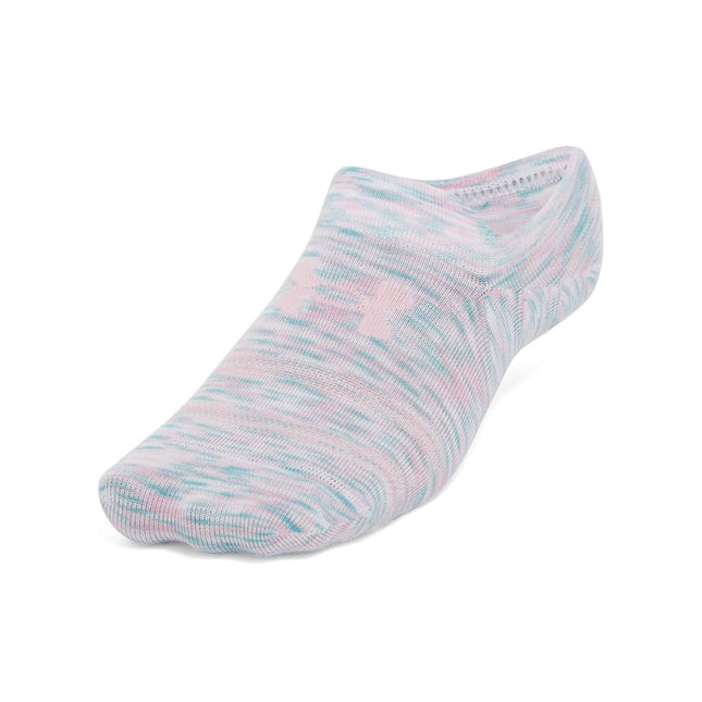 Under Armour Unisex-Adult Essential Ultra Low Tab Socks 6 Pack, (103) White/White/Prime Pink, X-Large