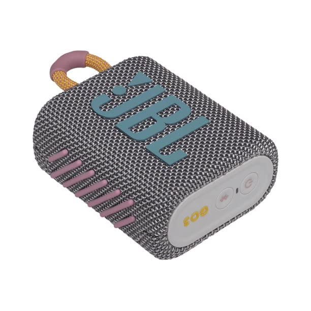 Ensemble enceinte Bluetooth portable et étanche JBL GO 3 avec étui rigide Megen (gris)