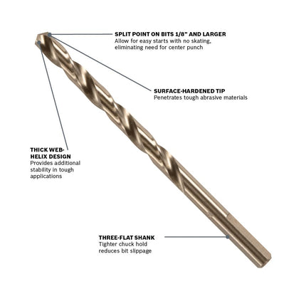 Bosch CO2134B 7/64 in. x 2-5/8 in. Cobalt M42 Drill Bit