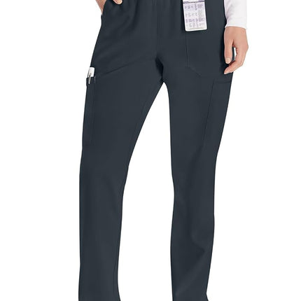 Dickies EDS Essentials by Women's Knit Waistband Scrub Pant Medium Petite Pewter