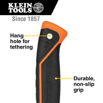 Klein Tools H80718 Straight-Claw Hammer with Smooth Head, 18-Ounce, Fiberglass Non-Slip Shock Absorbing Grip Handle with Tether Hole, 15-Inch