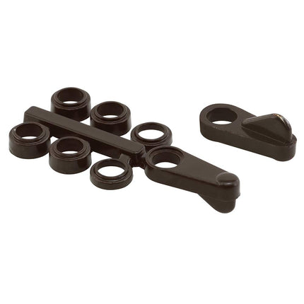 Prime-Line L 5929 Universal Screen Clips, Fits Flush to 7/16 inches, Diecast, Bronze Plated Finish, Stackable Height-Adjustment Rings, Pack of 4