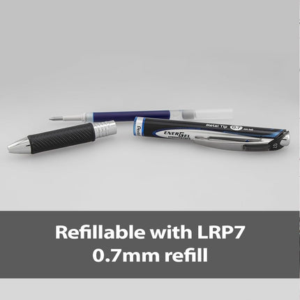 Pentel BLP77 EnerGel Permanent Security/Archival Pen, 0.7mm Tip, Black ink (Pack of 12)