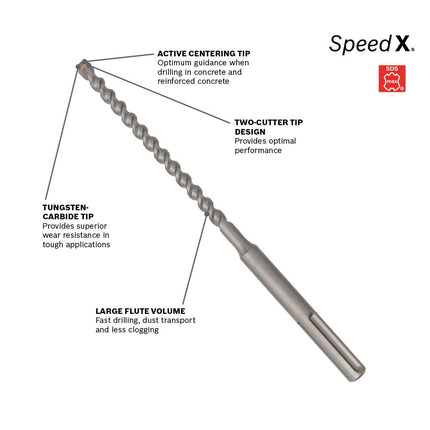 Bosch HC5005 3/8 in. x 13 in. SDS-max Speed-X Rotary Hammer Bit