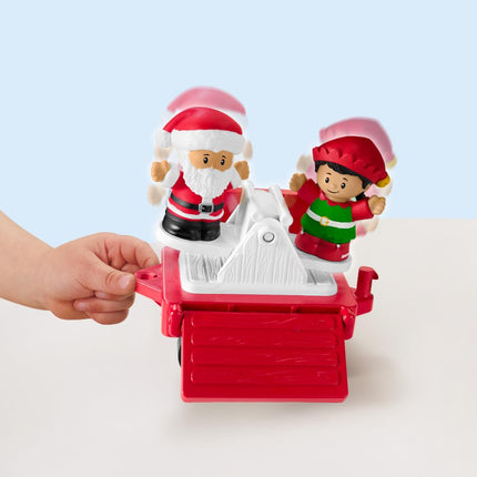 Fisher-Price Little People, juguete musical de tren de Navidad para niños pequeños con figuras de Papá Noel, elfo y reno para jugar a simular, para niños de 1 año en adelante