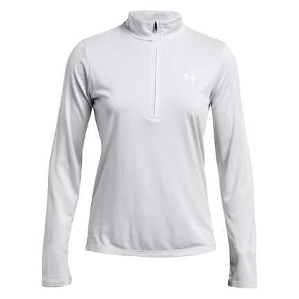 Under Armour Women's Tech 1/2 Zip Twist T-Shirt Halo Gray/White L L
