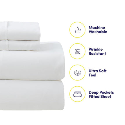 Sweet Home Collection Ultra Soft Down Alternative Set & Luxurious Bed Sheets, Polyester, Checkered Box, Twin