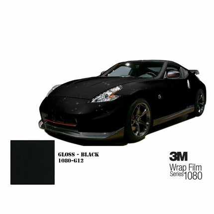 3M 1080 G12 Gloss Black 5ft x 15ft (75 Sq/ft) Car Wrap Vinyl Film