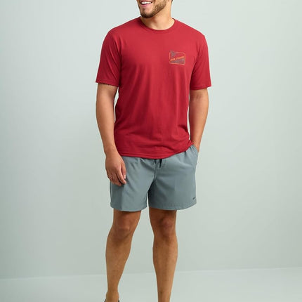 HUK Mens Short Sleeve Performance Tee, Fishing T-Shirt for Men, Spot Badge - Scarlet Blaze, 3X-Large