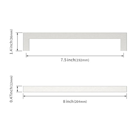 Asidrama 10 Pack 7.5 Inch(192mm) Brushed Satin Nickel Kitchen Cabinet Handles, Stainless Steel Cabinet Pulls Kitchen Cabinet Hardware for Cupboard Drawer Handles Dresser Pulls
