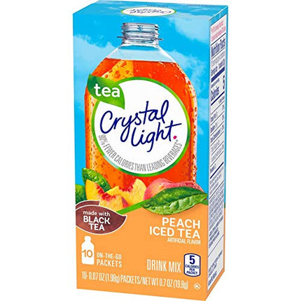 Crystal Light On The Go Peach Tea, 10-Count Boxes (Pack of 4)